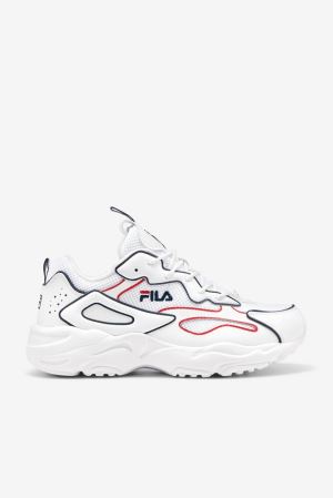 FILA Ray Tracer Contrast Piping Sneakers White / Navy / Red,Mens Shoes | CA.UKYIMJ438